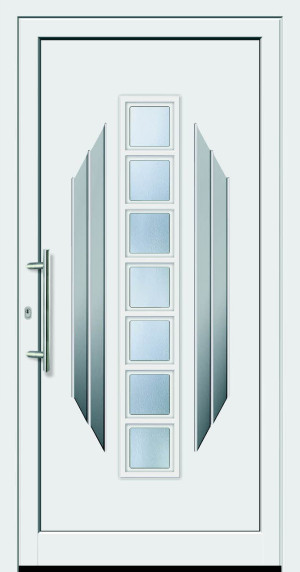 Feba Novotherm Kunststoff Haustüre Modell 509, weiß, mit Glas Orna C