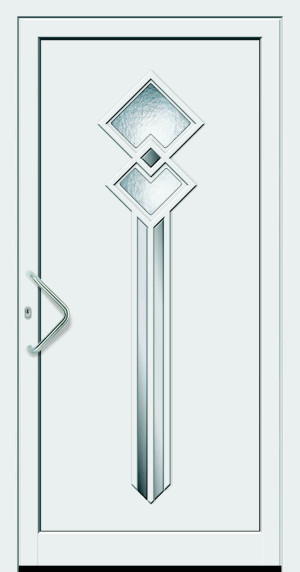 Feba Novotherm Kunststoff Haustüre Modell 510, weiß, mit Glas Orna C
