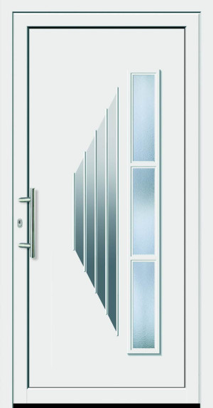 Feba Novotherm Kunststoff Haustüre Modell 512, weiß, mit Glas Orna C