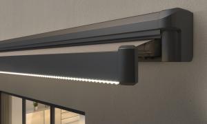 Scheurich Kassetten-Markise SUNLITE VC 50 LED mit Funkmotor, 1 Handsender und LED Beleuchtung