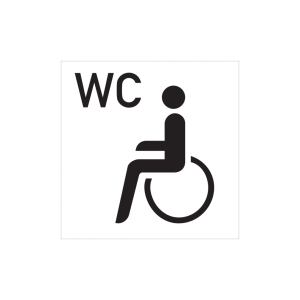 Dreifke&reg; WC-Schild, WC + Piktogramm Barrierefrei, Alu glatt 1 Stk.
