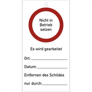 Dreifke&reg; Schild Nicht in Betrieb setzen Es wird gearbeitet, Kunststoff, 76x14...
