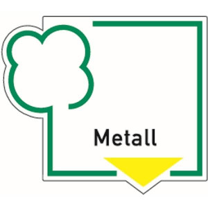 Dreifke&reg; Abfallkennzeichen metall, Folie | Folie selbstklebend | 125x108 mm