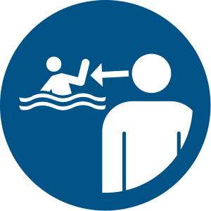Gebotszeichen 'Kinder in Wassereinrichtungen beaufsichtigen' (M054), gem ASR ... Schild Alu 40cm 1 Stück