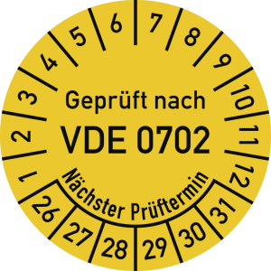 Dreifke&reg; Pr&uuml;fplakette VDE 0702 N&auml;chster Pr&uuml;ft., 2026-2031, Folie, &Oslash; 30mm, 10 ...