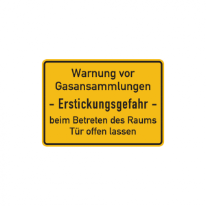Dreifke&reg; Hinweisschild, Gasansammlungen, Erstickungsgefahr, 250x350mm, Alu ge...