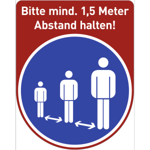Dreifke&reg; Fu&szlig;bodenaufkleber Bitte mind. 1,5 m...,Folie m. Acrylatkleber,rutsch...