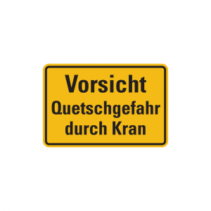 Dreifke&reg; Hinweisschild, Quetschgefahr durch Kran, 200x300mm, Alu gepr&auml;gt, Alu...