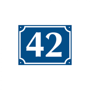 Dreifke&reg; Hausnummer, Aluminium gepr&auml;gt, zweistellig (Nr. 10-99), blau/wei&szlig;, 1...