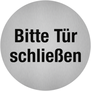 Dreifke&reg; Aufkleber - Piktogramm Bitte T&uuml;r schlie&szlig;en, Edelstahl, selbstklebend...