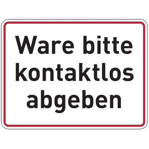Dreifke&reg; Aufkleber Hinweisschild, Ware bitte kontaktlos abgeben, 150 x 200 mm...