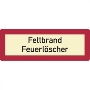 Dreifke&reg; Feuerwehrschild, Fettbrand Feuerl&ouml;scher - DIN 40 - 210x74x1.5 mm Kun...
