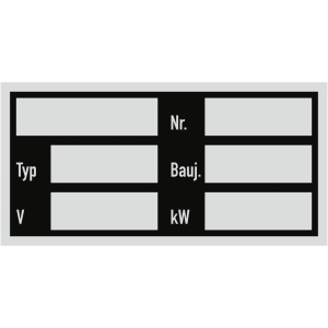 Dreifke&reg; Typenschild f&uuml;r die Elektrotechnik, Aluminiumfolie, 52x26 mm, 4 St&uuml;c...