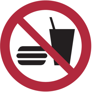 Dreifke&reg; Kunststoff-Schild "Essen und Trinken verboten", &Oslash;20cm, 1 St&uuml;ck, Verb...