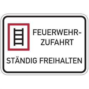 Dreifke&reg; Hinweisschild Feuerwehrzufahrt, Feuerwehrzufahrt st&auml;ndig freihalten ...