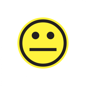 Dreifke&reg; Papieretikett, Gelber Smiley - neutral - Rolle &agrave; 100 Stk. | Papier s...