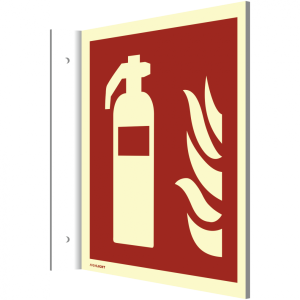 Dreifke&reg; Fahnenschild Feuerl&ouml;scher | extra langnachleuchtend | Kunststoff 200...