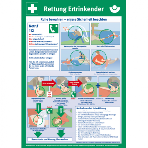 Dreifke&reg; Aushang, Rettung Ertrinkender nach BG Verkehr | Alu glatt | 297x420 ...