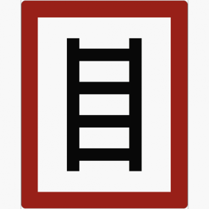 Dreifke&reg; Hinweisschild auf eine geeignete Stelle zum Anleitern, Alu, 200x250 mm