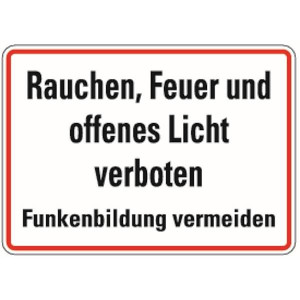 Dreifke&reg; Hinweisschild, Rauchen, Feuer und offenes Licht verboten, 250x350 mm...