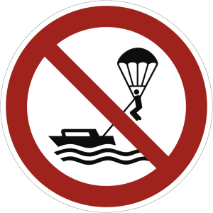 Dreifke&reg; Alu-Schild "Parasailing verboten", &Oslash;40cm, 1 St&uuml;ck, Verbotszeichen (P...