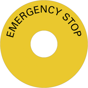 Dreifke&reg; Schild EMERGENCY STOP, Folie, &Oslash; 75 mm