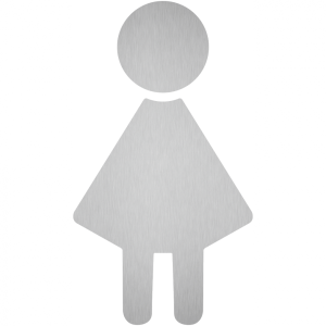 Aufkleber - Piktogramm WC Damen, Edelstahl, selbstklebend, 85x150 mm