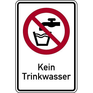 Dreifke&reg; Verbotsschild, Kombischild, Kein Trinkwasser | Folie selbstklebend |...