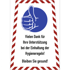 Dreifke&reg; Aufkleber Vielen Dank f&uuml;r Ihre Unterst&uuml;tzung ..., Kombischild, Folie...