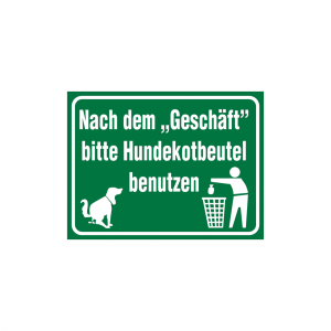 Dreifke&reg; Hinweisschild, Bitte Hundekotbeutel benutzen, Aluminium, 300 x 400 m...