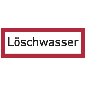 Dreifke&reg; Feuerwehrschild, L&ouml;schwasser - DIN 4066 | Alu gepr&auml;gt | 297x105 mm, ...