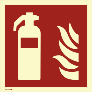 Dreifke&reg; Aufkleber Feuerl&ouml;scher ISO 7010, Folie, langnachleuchtend, 160-mcd, ...
