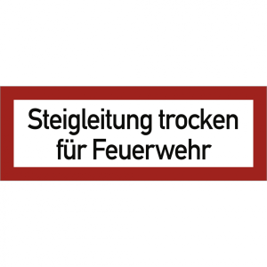 Dreifke&reg; Aufkleber Steigleitung trocken f&uuml;r Feuerwehr, Folie, 297x105 mm