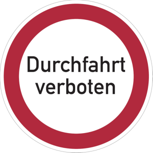 Dreifke&reg; Verbotsschild, Durchfahrt verboten, &Oslash; 400 mm, Aluminium - praxisbew&auml;...
