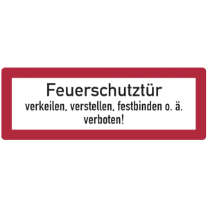 Dreifke&reg; Aufkleber Feuerwehrschild, Feuerschutzt&uuml;r verkeilen, verstellen, fes...