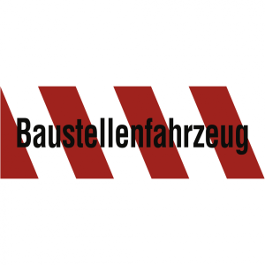 Dreifke&reg; Schild - Baustellenfahrzeug, Magnetfolie, reflektierend, 400x140 mm