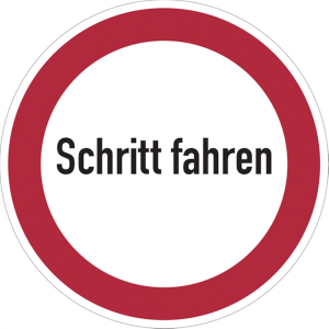 Dreifke&reg; Verbotsschild, Schritt fahren - praxisbew&auml;hrt | Alu gepr&auml;gt | 300mm,...