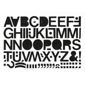 Aufkleber Gro&szlig;buchstaben schwarz, Folie, 25 mm, 1 Bogen