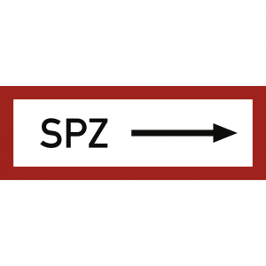 Dreifke&reg; Aufkleber, SPZ (Sprinklerzentrale) rechtsweisend, Folie, 297x105 mm
