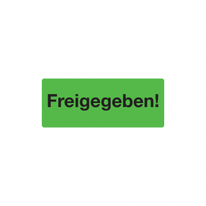 Dreifke&reg; Papieretikett, Freigegeben! - Rolle &agrave; 100 Stk. | Papier selbstkleben...