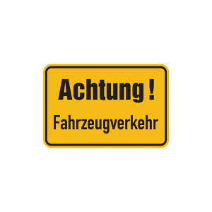 Dreifke&reg; Hinweisschild, Achtung! Fahrzeugverkehr, 400x600mm, Alu gepr&auml;gt, Alu...