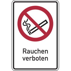 Dreifke&reg; Verbotsschild, Kombischild, Rauchen verboten | Folie selbstklebend |...