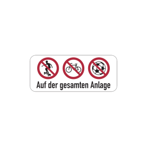 Dreifke&reg; Verbotsschild, Auf der gesamten Anlage, 250x600mm, Alu glatt - praxi...