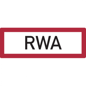 Dreifke&reg; Feuerwehrschild, RWA (Rauch- und W&auml;rmeabzug) - DIN 4066 | Alu gepr&auml;g...