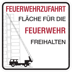 Dreifke&reg; Hinweisschild Feuerwehrzufahrt, Feuerwehrzufahrt, ohne Haltverbotsze...