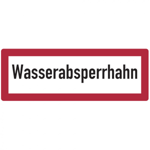 Dreifke&reg; Aufkleber Feuerwehrschild, Wasserabsperrhahn - DIN 4066 | 297x105 mm...