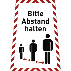 Dreifke&reg; Aufkleber Bitte Abstand halten, Kombischild, Folie 199x280 mm