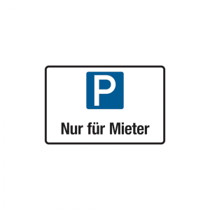 Dreifke&reg; Parkplatzschild, Nur f&uuml;r Mieter, 200 x 300 mm, Aluverbund, Aluverbun...
