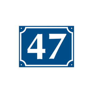 Dreifke&reg; Hausnummer, Aluminium gepr&auml;gt, zweistellig (Nr. 10-99), blau/wei&szlig;, 1...