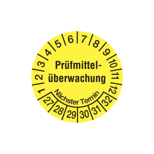Dreifke&reg; Aufkleber Pr&uuml;fplakette, Pr&uuml;fmittel&uuml;berwachung N&auml;chster Termin, gelb/...